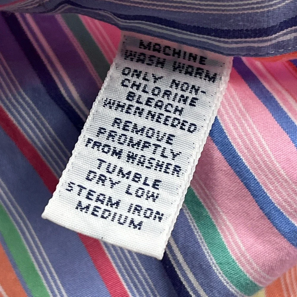 Polo Ralph Lauren Westerton Shirt Mens XL Multicolor Striped Button Front Cotton